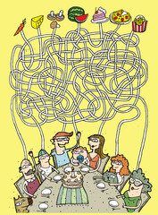 Family and Food Maze Game