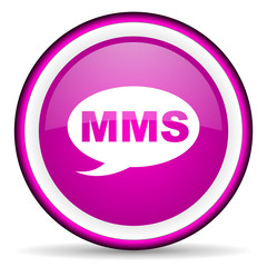 mms violet glossy icon on white background