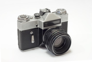 Retro camera on white