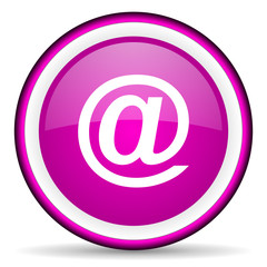 at violet glossy icon on white background