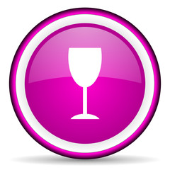 glass violet glossy icon on white background