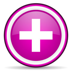 Fototapeta premium emergency violet glossy icon on white background