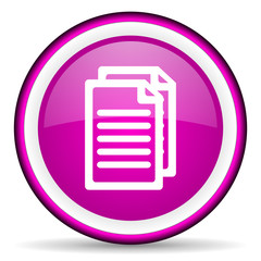 document violet glossy icon on white background