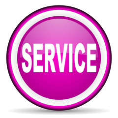 service violet glossy icon on white background