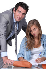 Girl writing at desk