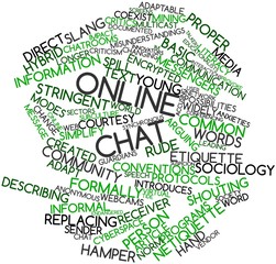 Word cloud for Online chat