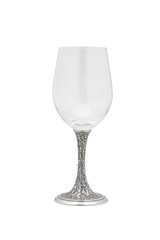 A luxury empty wine glass decorated by pewter