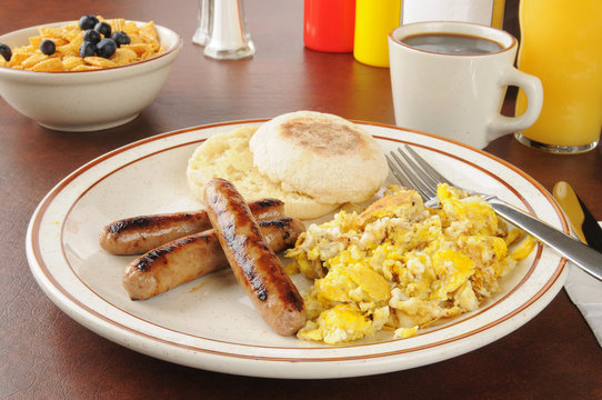 Sausage and eggs