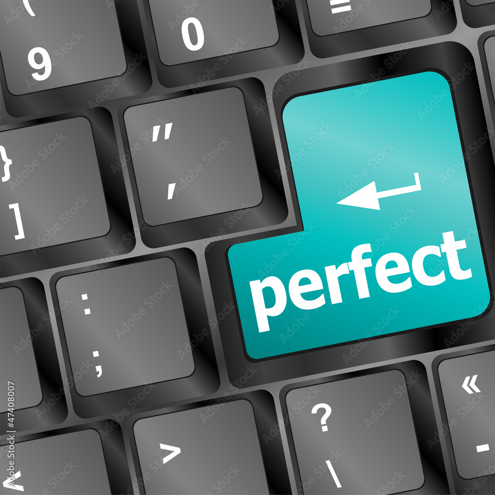 Poster perfect key button on the keyboard