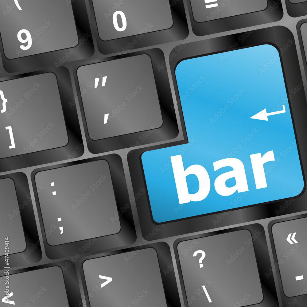 Aufkleber bar button on the digital keyboard