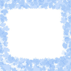 holiday frame with blue winter leaves
