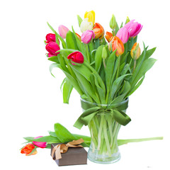 tulips with present box