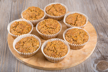 Homemade carrot muffins baked for Easter
