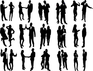 Sehr viele hochwertige Business Menschen Silhouetten