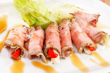 meat roll with cheese