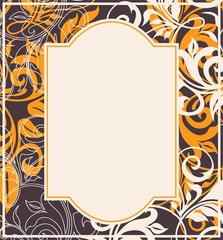 Wedding invitation vintage card with floral elements.