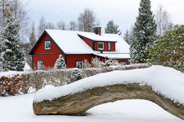 Winter symbols in Swedish village