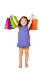 Happy child enjoying gifts and holidays