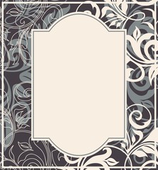 Damask invitation floral card.