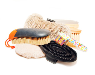 quality and rich set of brushes for horse isolated