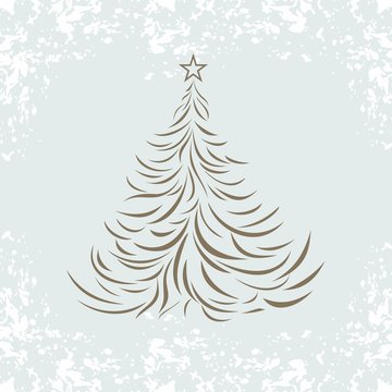 Vintage background with Christmas tree