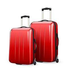 suitcases in red