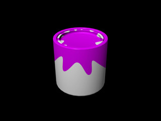 Pot of paint. 3D render.