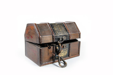 Treasure chest isolated on white background