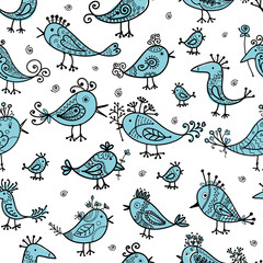  Funny birds, seamless pattern for your design
