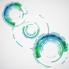 Abstract color technology circles. Vector