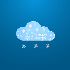 Weather in cloud. Vector. Winter theme