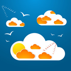 Weather in cloud. Vector. Autumn theme