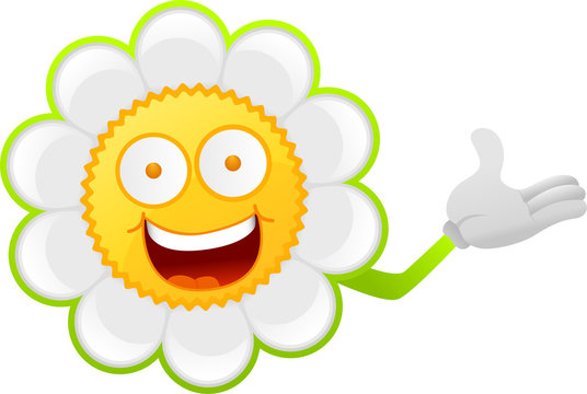 cheerful daisy character