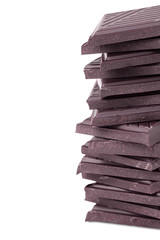 Stack of dark chocolate