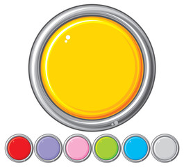 collection of seven glossy buttons