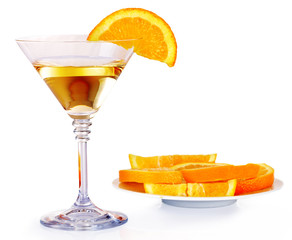 Group glass with alcohol drink martini.