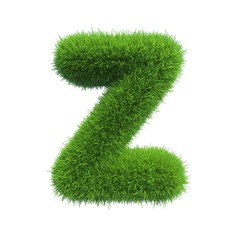 grass letter Z isolated on white background