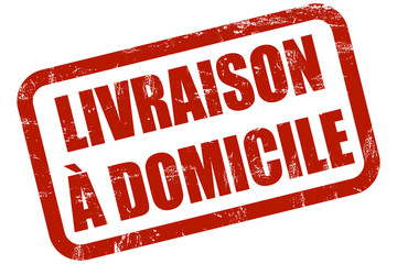 Grunge Stempel rot LIVRAISON À DOMICILE