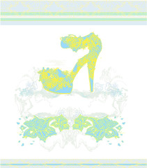 floral shoes poster
