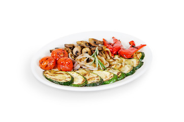 salad. grilled vegetables. isolated on white background