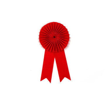 Red Award Ribbon Badge Isolated On White Background