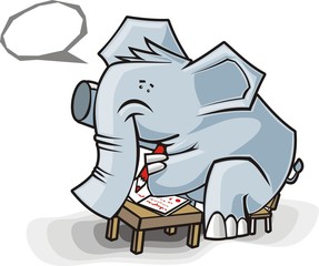 elefante vai a escola