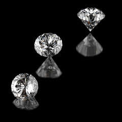 diamonds on black surface