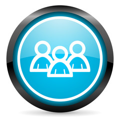forum blue glossy circle icon on white background