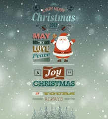 Photo sur Plexiglas Poster vintage Carte de voeux vintage de Noël