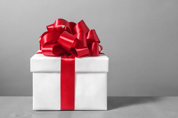 gift box with red ribbon bow