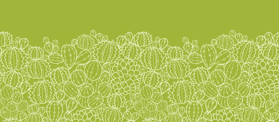 Vector cactus plants horizontal seamless pattern ornament - 47433483