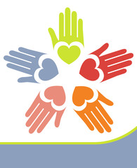 Loving hands vector.