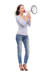 Attractive woman with megaphone