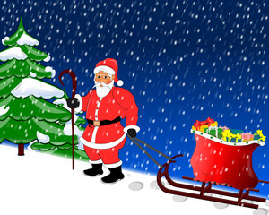 Santa claus and gifts